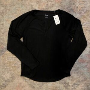 NWT!! Jenni Intimates Black Long Sleeve Pajama/Loungewear Top